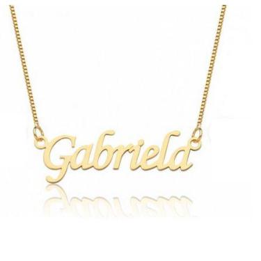 Imagem de Cordão Com Nome Personal Gabriela Ouro 18 Kilates Peso 2,05 Gramas 45 