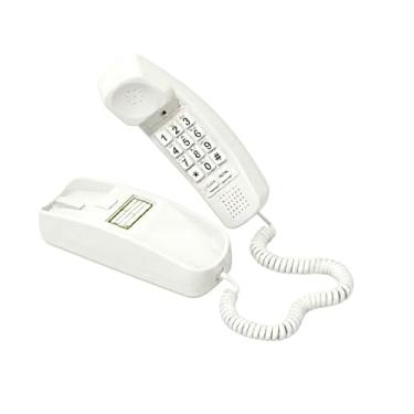 Imagem de Telefone fixo iSoHo Retro Trimline com botões grandes e teclado retroiluminado, rediscagem/mudo, montagem na parede ou discagem em tom de botão de mesa, branco Choctaw