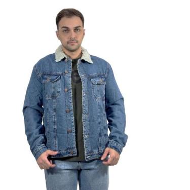 Imagem de Jaqueta Jeans Masculina Lee Toda Forrada Por Dentro Original, Azul, M