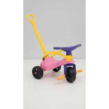 Imagem de Triciclo Infantil com Empurrador e Cestinha Rosa - Congratulations Sto