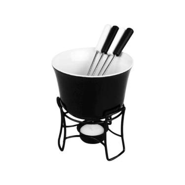 Imagem de Fondue Conjunto com 6 Peças Zermatt Preto Cerâmica de 400mL - Hauskraf