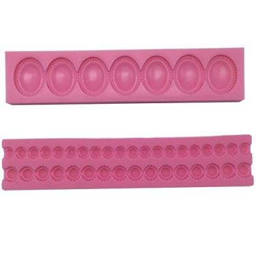 Imagem de FUNSHOWCASE Molde de silicone para doces da Pearls Jewel, decoração de borda de bolo, topo de cupcake, chocolate, fondant, joias, argila de polímero, fabricação de sabonete, resina epóxi, projetos de artesanato