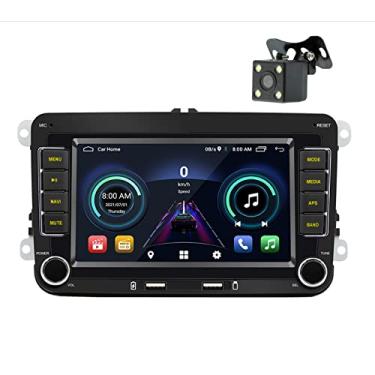 Imagem de Rádio no painel estéreo do carro Android para Volkswagen, unidade principal de navegação GPS MP5 player multimídia receptor de vídeo com WiFi Mirror Link FM Bluetooth imagem reversa