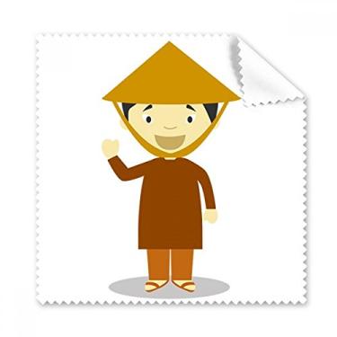 Imagem de Bamboo Hat Vietnam pano de limpeza de desenho animado pano de limpeza para óculos de limpeza 5 peças