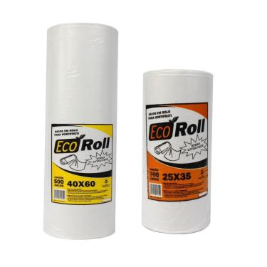 Imagem de Bobina Saco Picotada Misto 25x35 e 40x60 Ecoroll Extra KIT 2