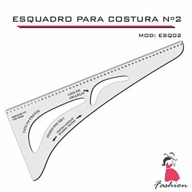 Imagem de Esquadro Numero 2 Alfaiate Régua Costura Cavas 2 ACRILICO