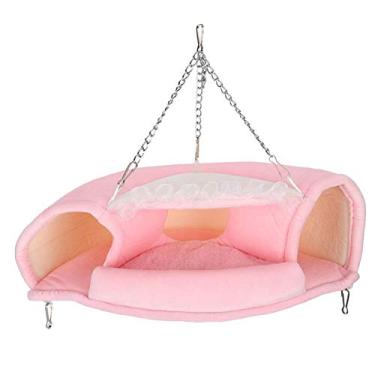 Imagem de Cama de t¨²nel de hamster rosa para animais pequenos, brinquedos de hamster de t¨²nel, ninho quente, brinquedos de t¨²nel para esquilos, porquinhos da ¨ªndia pequenos, planador de a?¨²car, fur?o, rato (S)