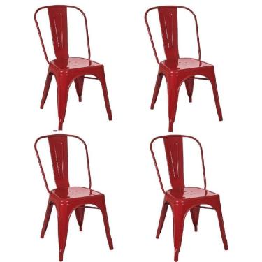 Imagem de Kit 4 Cadeiras Tolix Vermelha