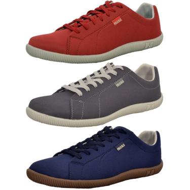 Imagem de Kit 3 Pares Sapatenis Casual Top Franca Shoes Vermelho / Chumbo / Azul