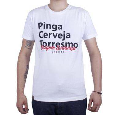 Imagem de Camiseta Pinga, Cerveja E Torresmo - Branca - Stouro