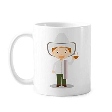 Imagem de White Hat Colombia Caneca de desenho animado cerâmica xícara de café porcelana louça