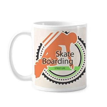 Imagem de Winter Sport Skate Boarding Athletes Ilustração Caneca Cerâmica Café Porcelana Utensílios de Mesa