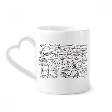 Imagem de Geometria fórmulas matemáticas figura caneca café cerâmica copo coração vidro