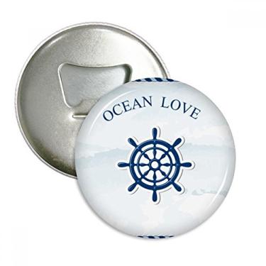 Imagem de Leme oceano amor mar vela azul abridor de garrafas ímã de geladeira emblema multifuncional