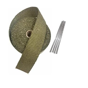 Imagem de Fita Manta Termica Termotape para Escapamento Carro e Moto Titanium 5 Metros + 4 Abraçadeiras