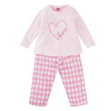 Imagem de Pijama Soft Infantil Menina Rosa coração amor 1100