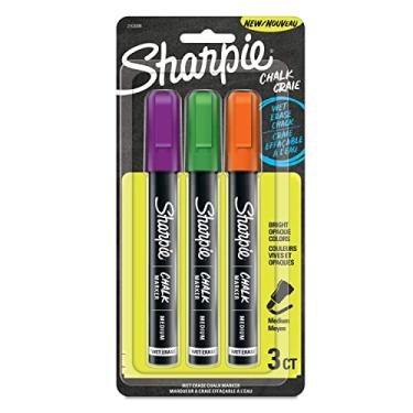 Imagem de Sharpie Marcadores de giz, marcadores apagáveis úmidos, cores sortidas, 3 unidades