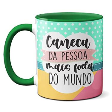 Imagem de Caneca Da Pessoa Mais Foda Desse Mundo Lhama Fofa Meditando (Verde)