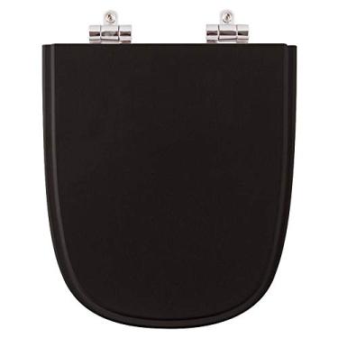 Imagem de Assento Sanitario Poliester com Amortecedor Ibiza Preto para Vaso Incepa