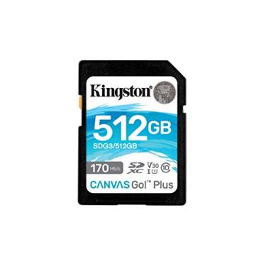 Imagem de Kingston 512 GB SDXC Canvas Go Plus 170 MB/s Leitura Cartão de Memória UHS-I, C10, U3, V30 (SDG3/512GBET)