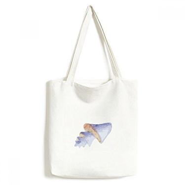Imagem de Bolsa sacola de lona com estampa de vida marinha azul bolsa de compras casual bolsa de mão