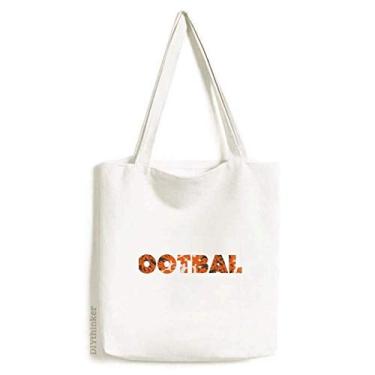 Imagem de Bolsa de lona de futebol com palavra laranja elegante bolsa de compras bolsa casual