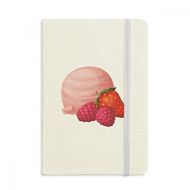 Imagem de Caderno de bolinhas de sorvete rosa de uva da Strawberry com capa dura em tecido