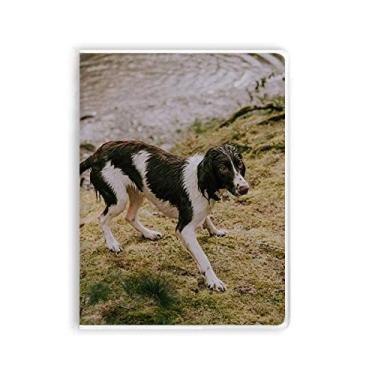 Imagem de Caderno de imagem de animal preto e branco para cachorro capa de goma diário capa macia