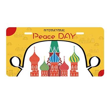 Imagem de DIYthinker Placa de carro Catedral da Rússia da Igreja de Moscou Etiqueta Decoração de carro Dia da Paz