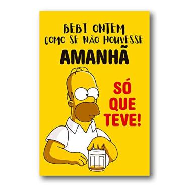 Imagem de Placa Decorativa Cerveja Frase Simpson Mdf 20x30 cm