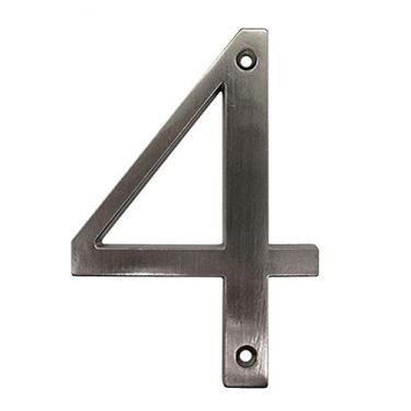 Imagem de Placa de porta flutuante 3D de 10 cm com número de placa de níquel acetinado com dígitos de liga, placa grande de 0 a 9, para casa ao ar livre, caixa de correio de hotel, antiferrugem durável