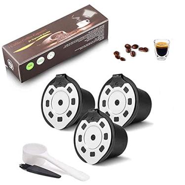 Imagem de Filtro de cápsulas de café recarregável da i Cafilas compatível com máquinas de café Nespresso com escova de colher de café (estilo crema atualizado))