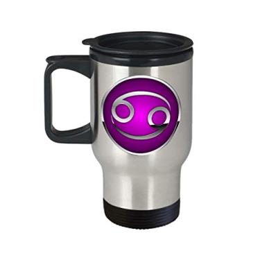Imagem de Caneca de viagem do zodíaco do câncer - copo isolado de 400 ml