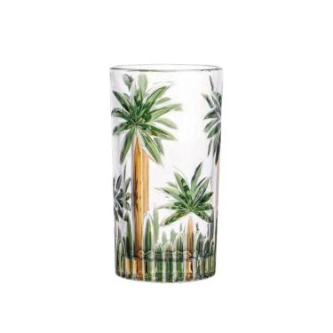 Imagem de Jogo Copo Alto Cristal Palm Tree Handpaint 360ml 6un Wolff
