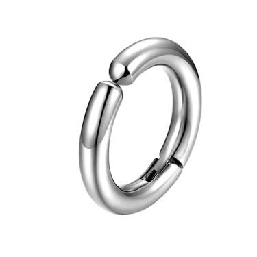 Imagem de Brinco Falso De Pressão Argola Aço redondo Articulada 1 par Cor:prata;Tamanho:14mm