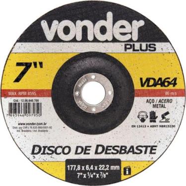 Imagem de Disco De Desbaste 180 X 6,4 X 22,23 Mm - Vonder