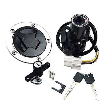 Imagem de Riloer Interruptor de ignição, tampa do tanque de combustível com kit de chave de bloqueio, 2012-2016 compatível com Kawasaki Ninja 650/EX650 ER-6F ER-6N