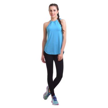 Imagem de Regata Feminina Fitness Azul Viscolycra com Proteção UV P
