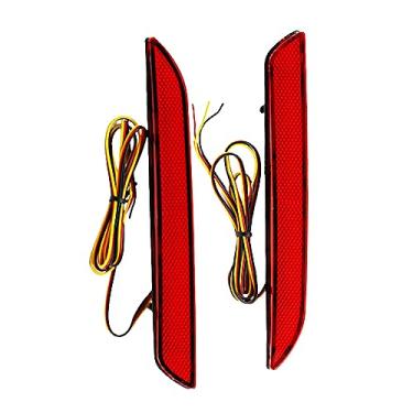 Imagem de Riloer Faróis de neblina traseiros de lente vermelha, luzes refletoras de para-choque de LED, refletor traseiro de freio de para-choque traseiro, 2010-2013 compatível com Honda Fit