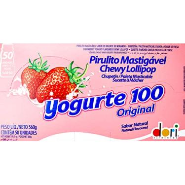 Imagem de Pirulito Yogurte Mastigável Sabor Morango Dori 560g