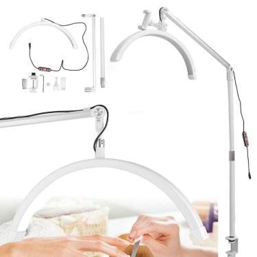 Imagem de Luminaria Estetica 3 Tons Ajustavel Suporte Celular Spa Salao Beleza Dentista Estudio Cilios Sobrancelha Consultorio Maquiagem Manicure