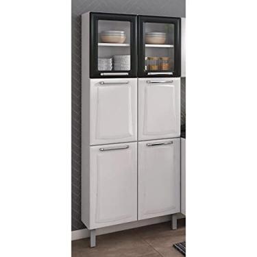 Imagem de Paneleiro Duplo em Aço com Vidro 6 Portas Ipldv-80 Tarsila Itatiaia Branco/preto