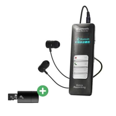 Imagem de Gravador Espião Profissional Bluetooth Sensor de Voz, Grava 12 Dias - 8GB