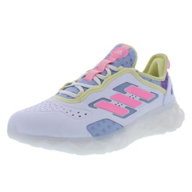 Imagem de Adidas Tênis unissex Web Boost, Calçado branco/preto/azul Dawn, 11 Women/10 Men