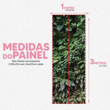 Imagem de Papel De Parede Painel 3D Folhas Jiboia Dolar Viníl 1M