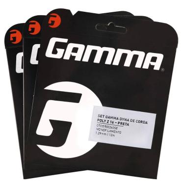 Imagem de Corda Gamma Dyna Poly Z 16L 1.29mm Preta - Pack com 03 Set Individual