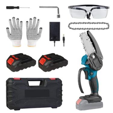 Imagem de BIG RED ACP01R Torin Mini motosserra sem fio de 4 polegadas: motosserra portátil elétrica (alimentada por bateria) para corte de madeira, poda de jardim, poda de árvores e poda de arbustos, azul