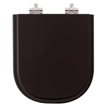 Imagem de Assento Sanitario Poliester com Amortecedor Flox Preto para Vaso Fiori