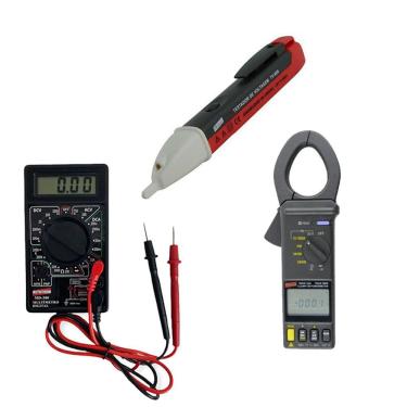 Imagem de Kit Alicate Wattímetro Multifunções Diodo Continuidade Multímetro Tensão Corrente Hfe Detector Tensão Indicação Visual