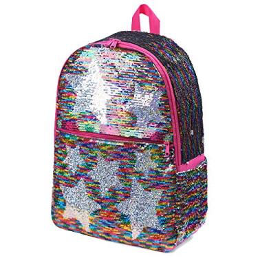 Imagem de Mochila escolar de lantejoulas para meninas, meninos, crianças, linda bolsa para livros do ensino fundamental do jardim de infância, mochila com glitter brilhante, Arco-íris, One_Size, Mochilas de